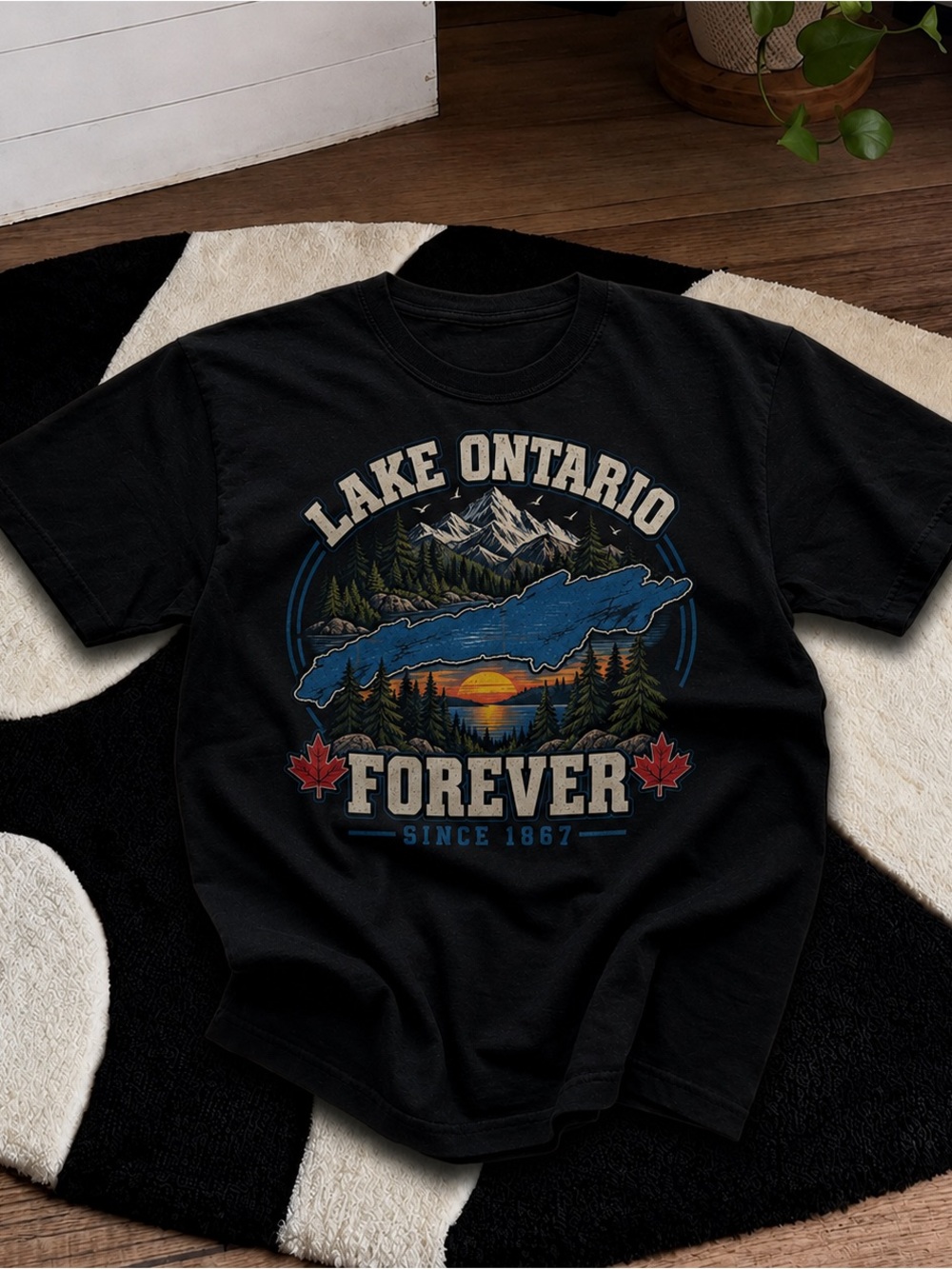 Lake Ontario Forever Graphic T-Shirt – Black Unisex